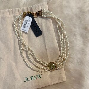 J. Crew Pearl Cameo Necklace